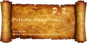 Pulszky Koppány névjegykártya